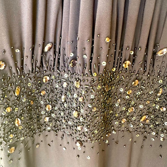 Formal party dress wedding long gown fittedpurple size 6 embellished halter neck - Picture 5 of 14